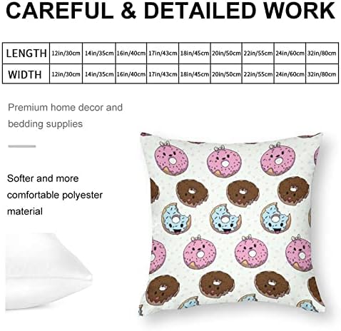 Capas de travesseiro de donuts de sobremesa doce com zíper capa de almofada de arremesso de arremesso de