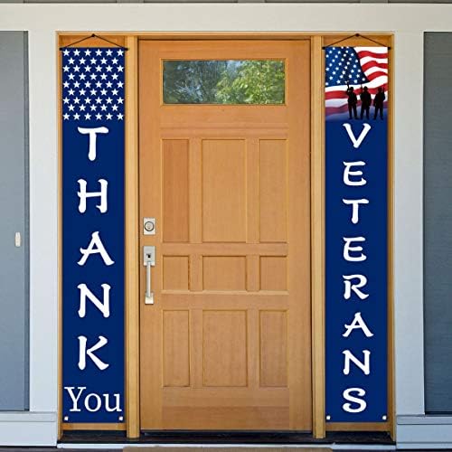 Obrigado veteranos pendurados banners Memorial Day Day American Flag Decoração Patriótica