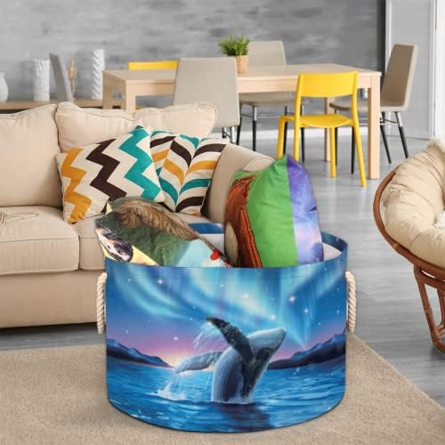 Dolphin Aurora Grandes cestas redondas para cestas de lavanderia de armazenamento com alças cestas