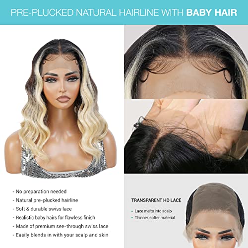 A estilista Wave Loose HD Lace Front peruca 13x6 Wigs de cabelos humanos de renda de renda transparente de 16 polegadas