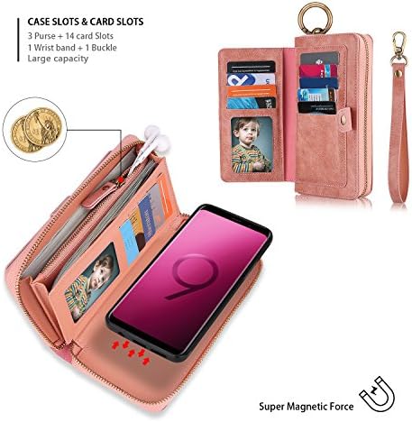 Caso Galaxy S9 Plus, carteira de caixa S9+, XRPOW [2 em 1] [Magnetic destacável] Caso de fólio da