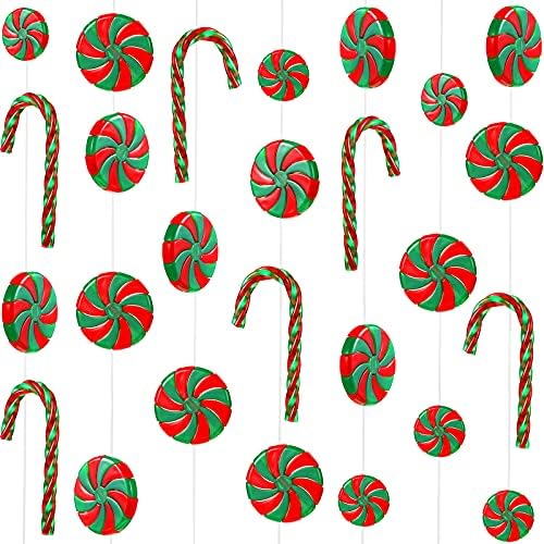 Willbond 48 PCs Candy Candy Canes Candy Swirl Garland Candy Decoration Tree Candy Decoration Cabine