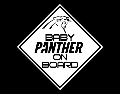 Pantera de bebê a bordo para carros Decalque de janela de adesivo de vinil de carro engraçado | Branco | 5,5 polegada