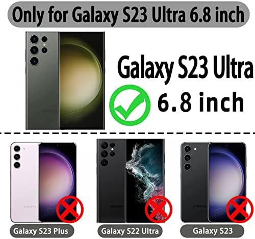 Caso da carteira pytwopy para Galaxy S23 Ultra 5G [titular do cartão de crédito], [bloqueio de RFID],