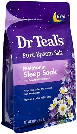 Dr. Teal Epsom Salt Bath Combo Pack, acalma e dormir com lavanda e melatonina Soak