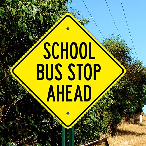 Ponto de ônibus escolar Sign Antes, 24x24 polegadas, alumínio sem ferrugem.