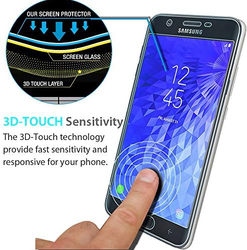 Design de zeking [2-Pack] para Samsung Galaxy J7 2018 Protetor de tela de vidro temperado com privacidade,