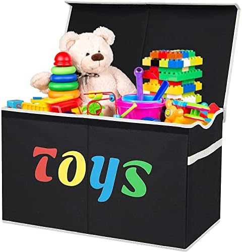 Baú da caixa de brinquedos de Victorich, caixas de armazenamento robustas dobráveis ​​com tampas, caixas de organizações