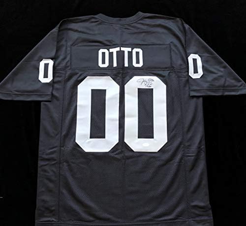 Jim Otto assinou a camisa negra autografada com JSA COA - TAMANHO XL - OAKLAND GRANDE
