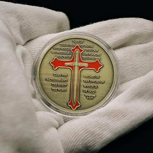 Jokimu colocou toda a armadura de Deus Desafio Coin Ef 6: 13-17 Templar Knight Coin