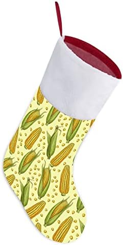 Padrão de milho amarelo Personalizou Christmas Stocking Xmas lareira da família Festa pendurada decorações