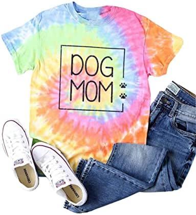 Camisetas para mamãe para cães para mulheres engraçadas pata de cachorro impressão gráfica de manga curta o