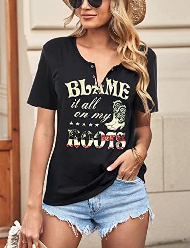 Camisetas de música country femininas vintage Tennessee Concert Graphic Tees Ring Hole V Neck Tops