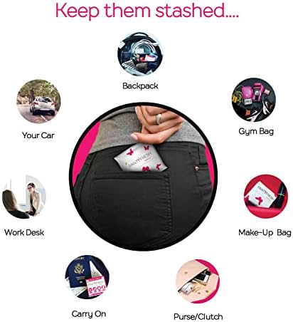 TO-GO Kit de meia-calça inclui 4 itens de roupa de tanga contínua Limpa fresca Pantiliner e Washbag Viagem