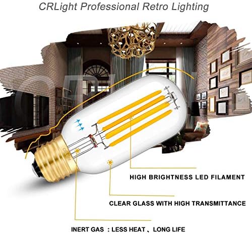 LED LED Bulbo tubular 5W 3000K Branco macio, 55W equivalente 550 lúmens, E26 Base Antique estilo Edison T14 / T45