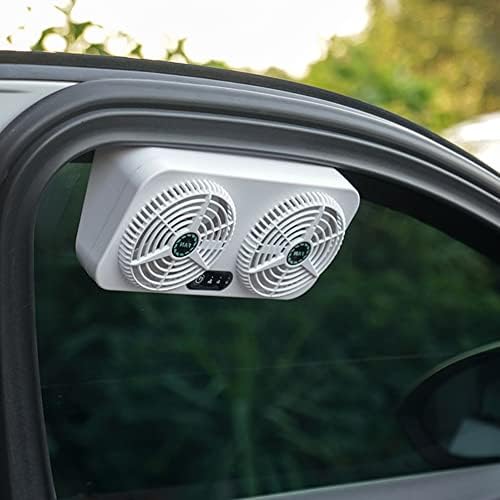 Ventilador da janela do carro ihreesy, ventilador de radiador do carro de cabeça dupla 2.4V 5W 3