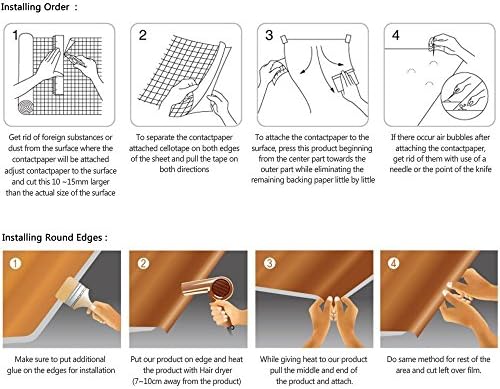 Yifasy Desktop Lining Paper Auto-adesivo PVC PVC Shelf Liner Gaveta refinada à prova de um peito de 17,7 polegadas