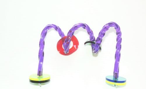 Médio Purple Swirley acrílico poleiro brinquedo para Tiels Coles Lorys Quakers & da mesma forma