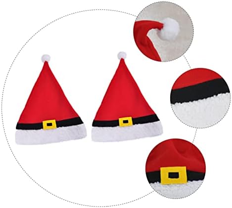 Toyandona 2 PCs Polar lã de Natal Chapéu de Natal Papai Noel Hat para homens Crianças Chantas Papai Noel Papai