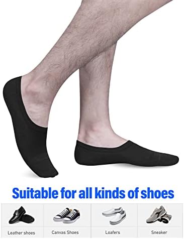 Mens de closes No Show Meocks Socks Invisíveis de baixo corte para homens Mulheres 6 Pars Não deslizam
