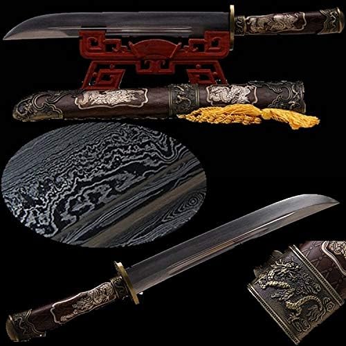 GLW KATANA Longquan Longquan Sword Dagger Pattern Aço Ligante da liga de cobre Bainha de cobre