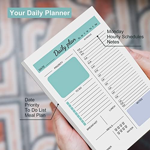 Planejador diário sem data - para fazer a lista de blocos de notas com horário Cronograma 6 x 9 lençóis