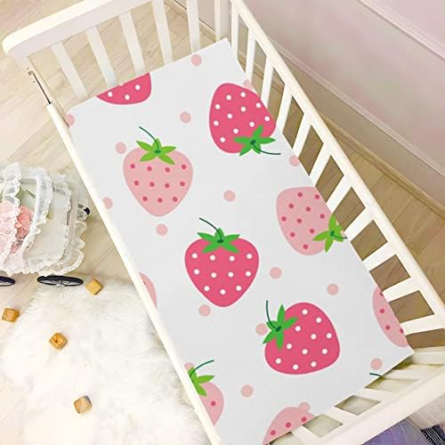 Umiriko Strawberry Pack n Play Baby Play Playard Sheets, Mini Crib Sheet para meninos Capas de Meninas