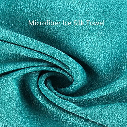 Toalha de seda de gelo de microfibra com estojo de armazenamento de desenhos animados de silicone, toalha fria