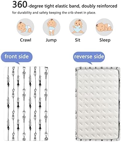 Flechas com temas de seta folhas de berço, mini-berço portátil lençóis de berço lençóis de colchão