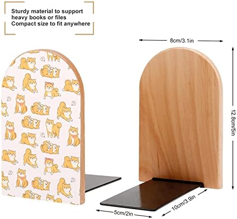 Kawaii Shiba Inu Dogs Decorativo Livro termina de madeira não esquisitos para suportes de mesa