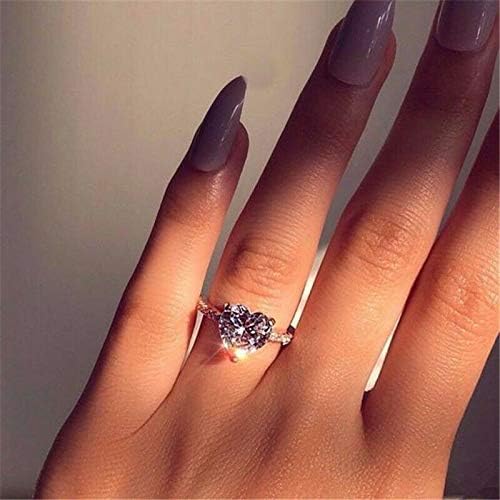 Mulheres delicadas Moda 925 Prata Sapphire White Love Ring Jeia de casamento