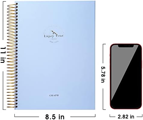 Flying Eagle 8.5 x 11 Grande Notebook Gráfico Jornal Spiral Graph Grid Notebook 210 páginas Caderno de notebook de engenharia de capa dura notebook Graphing Notebook para homens mulheres, azul