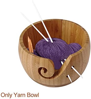 Tigela de fio kasclino para tricô, madeira de lã de fios feitos à mão para tricô de crochê, artesanato