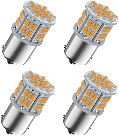 Melphan-Auto 1156 Bulbo âmbar Amarelo, 1141 1003 Ba15s LED, 12V-24V 54-SMD 3014 lâmpadas LED lâmpadas para