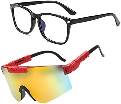 Óculos azuis com óculos de bloqueio de luz 2 pacote homens homens gama de jogos de computador anti-Glare UV400 Anti-Eyestrain Sunglasses