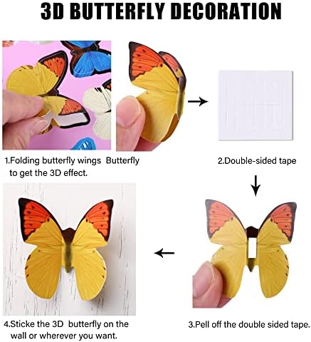 80pcs 3d Butterfly Wall decorativo colorido 4 estilos Butterflies Decalques de parede de PVC Crafts Diy Removível