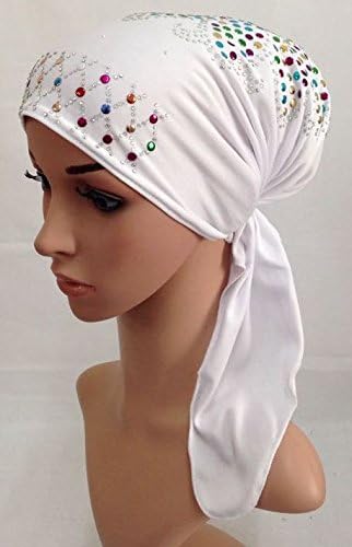 MSBRIC MULHER MULHERM RHINESTONE Bandagem muçulmana hijab caps Caps Islâmicos Chapéus de cabeça árabe de arabão Islâmico - Color 1381
