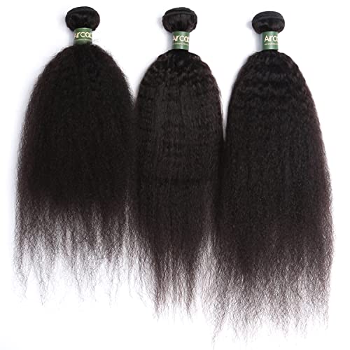 Facos retos retos com fechamento de cabelos virgens brasires yaki cabelos humanos retos 3 pacotes com 4x4 Fechamento de renda Parte grátis
