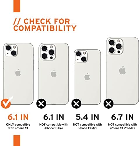Urban Armour Gear UAG iPhone 13 Case [tela de 6,1 polegadas] Monarch, Crimson & iPhone 13 [tela de 6,1 polegadas] 9h Protetor de tela de escudo de vidro temperado, Limpo