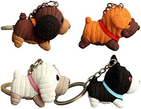 Kesyoo 4pcs Rings -chave Chaves de chave de desenho animado design de cães key pingents Acessórios DIY Keyring