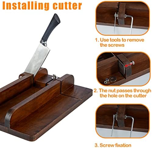 Ferramenta de corte de sabão ajustável de cortador de sabão de madeira com escala de tamanho para sabonete