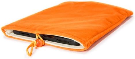 Caso de ondas de caixa compatível com asus ExpertBook B3 destacável - bolsa de veludo, manga de saco de tecido de veludo macio com cordão para asus especialistas B3 destacável - laranja em negrito