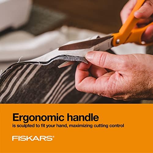 Fiskars Original Orange Manused Scissors - Ergonomicamente contornado - Aço inoxidável de 8 - tesouras de papel e tecido para escritório e artesanato