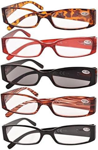 Olhos para os olhos 5 pares Lendo óculos para mulheres lendo Inlcude Reader Sunglasses +4.00 Lendo óculos