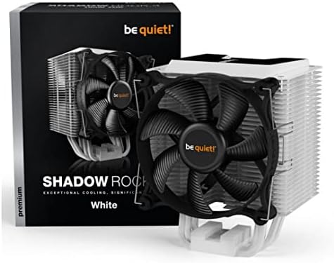 fique quieto! Shadow Rock 3 White, 190W TDP, CPU Cooler, Intel-1700/1200/2066/1150/1151/1155/2011 Square Ilm, AMD-AM4, preto
