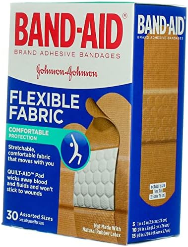 Band-Aid® Brand Flexible Fabric Bandrages tamanhos variados, 30 contagem