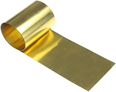 Placa de latão Haoktsb H62 Folha de latão para artesanato de metal espessura 0,4 mm, Long 3000mm/118.11 polegada de folha de cobre pura folha