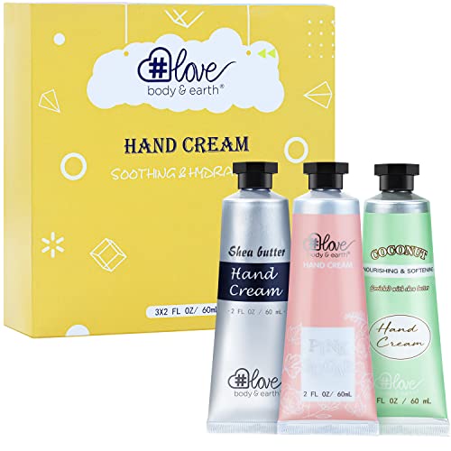 Body & Earth Love Hand Cream Presente - Conjunto de creme para mulheres, creme de cuidados com a mão de manteiga