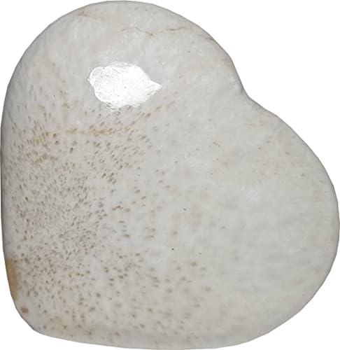 Allomin® Scolecite Puffy Heart -Sheep em forma de coração 52 gramas de cura natural de pedra reiki cura do presente de cristal de pedras preciosas para unissex