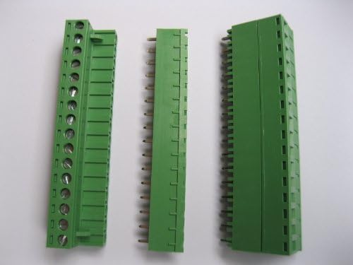 5 pcs pitch 5,08mm 16way/pin parafuso de parafuso do bloco de blocos com cor verde de cor verde-pino de cor